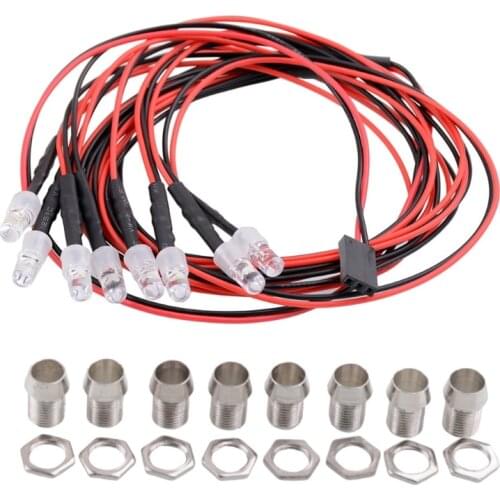8 Light Kit RC Car Accessories Led RC Car Light for 1/10 1/8 RC Drift /Flat Car