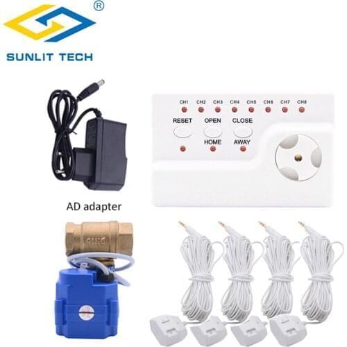 1/2"(DN15) WLD-806 Water Leakage Sensor Alarm Kit For Smart Home Water Flood Leaking Detector with 4pcs cables Russian Shipping