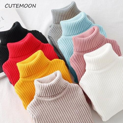 Kids Girl Sweater Solid Color Pullover Baby Winter Tops New Fashion Sweaters Autumn Boy Girl Warm Sweater 2021 New