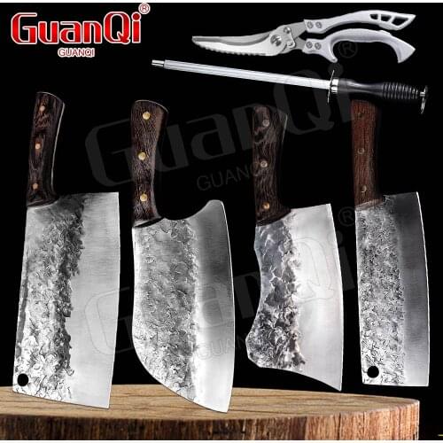 Full Tang Handmade Forged Chef Knife Butcher Slaughter Cleaver Knife Traditional Bone Chopper Kitchen Chopping Slicing Tools