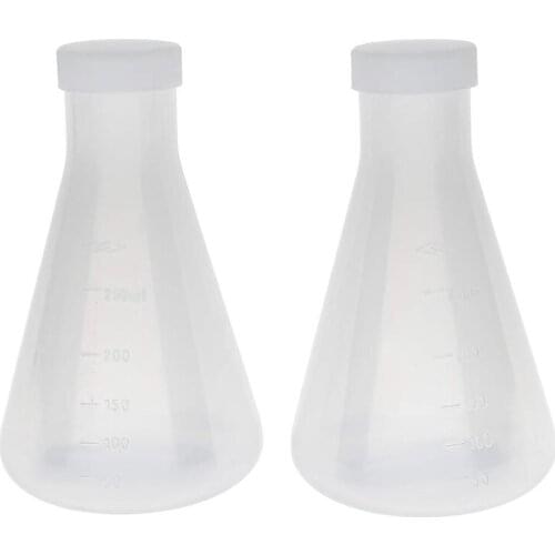 Laboratory Graduated Plastic Conical Erlenmeyer Flask, Measurable, Smooth Thick Wall, Two Bottles of 250Ml
