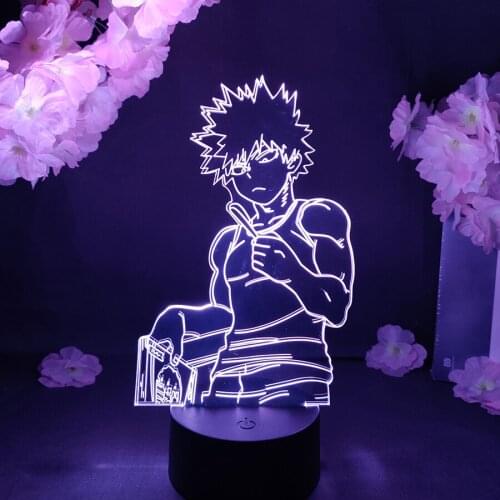 Katsuki Bakugo LED Anime Lamp Novelty Laser Engraved Acrylic Nightlight Kawaii Manga Room Decor Desk Light My Hero Academia Gift