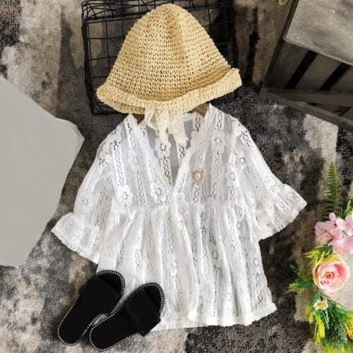 Summer Girls Lace Cardigan Sun Protection White Shirt Girl Baby Toddler Teen Clothes Children Outerwear Kids Coats And Jackets