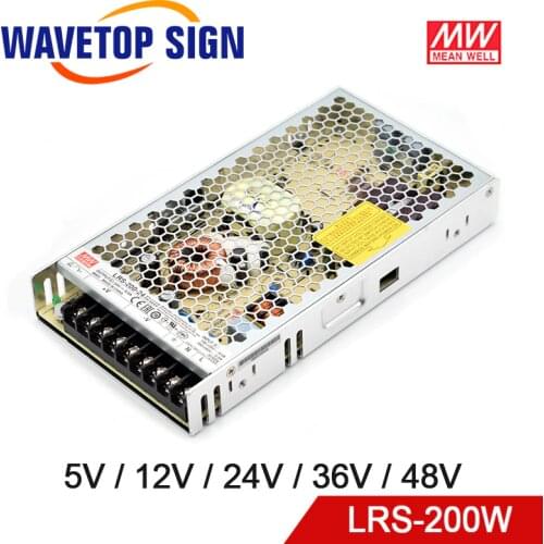 Meanwell LRS-200 Single Output Switching Power Supply 5V 12V 24V 36V 48V 200W Original MW Taiwan Brand LRS-200-24