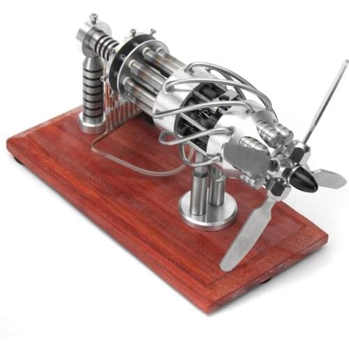 Stirling Engine Model 16-Cylinder Opposed Swashplate Transfers Power