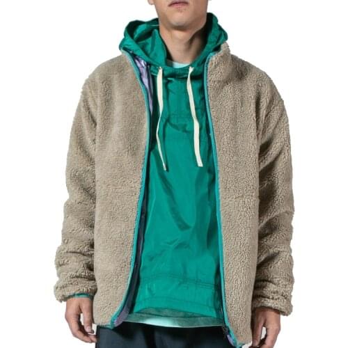 Mens winter windbreaker polar fleece reversible jackets by OEM