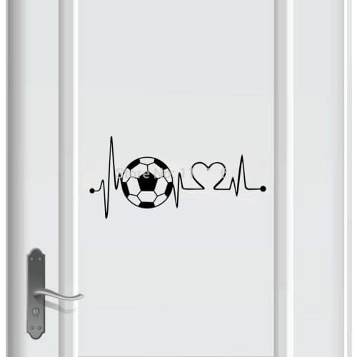 Soccer Heartbeat Wall Decal Sticker for Living Room Bedroom Background Wall Decoration Art Wall Decal T200602