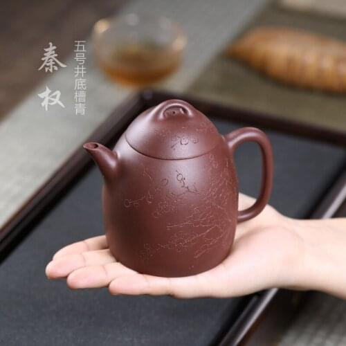 [bottom groove 5 blue] all hand yixing are recommended by Qin Quan purple clay teapots