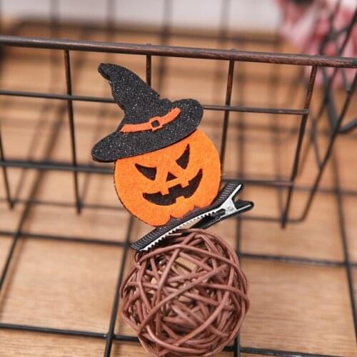 New Halloween Girl Hair Clips Ghost Witch Hat Pumpkin Cat Baby Hairpin Hair Accessories