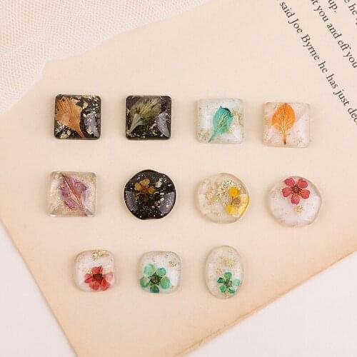 Newly arrived geometry square/round shape handmade Flat back resin beads 40pcs/lot diy jewelry earring/garment accessory