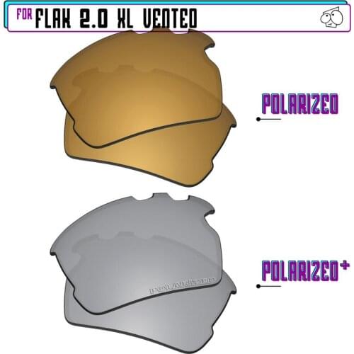 EZReplace Polarized Replacement Lenses for - Oakley Flak 2.0 XL Vented Sunglasses - Sir P Plus-GunmetalP