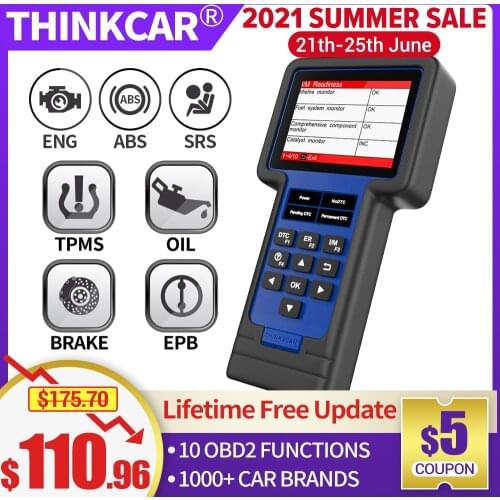 THINKCAR THINKSCAN 601 Professional Scanner Full OBD2 Car Diagnostic Tool For Engine ABS SRS Systems with Oil EPB SAS TPMS Reset