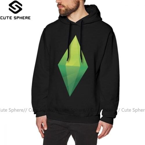 The Sims Hoodie The Sims Plumbob Hoodies Winter Male Pullover Hoodie Red X Cotton Fashion Long Loose Hoodies