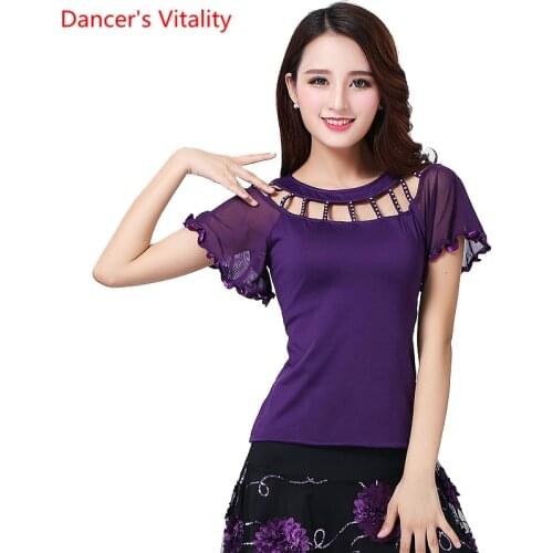 Latin dance top female adult modern dancing clothing practice clothes professional competition training clothes