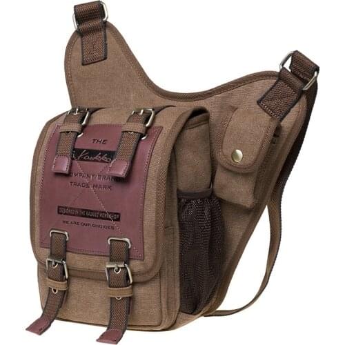 Outdoor Travel Hiking Satchel Travel Bag Mens Vintage Canvas Shoulder Military Messenger Bag Sling School Bags Army Tactical