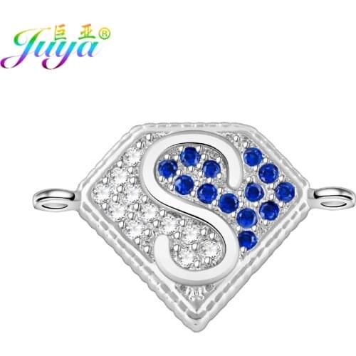 Gold/Rose Gold Super Man Symbol Charm Connectors Accessories For Women Men Children Handmade Cartoon Jewelry DIY Making