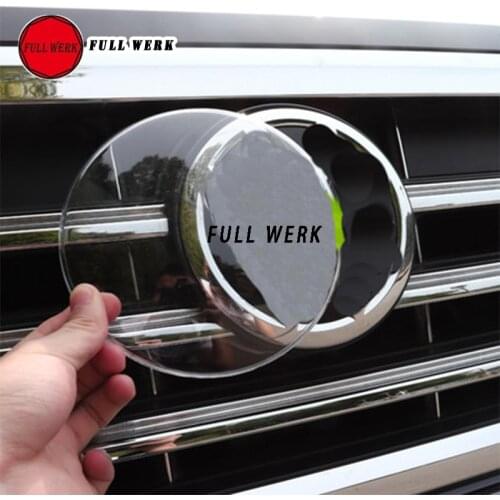 1pc Acrylic Car Styling Front Sticker Head Emblem Cover Transparent Cap Protector for Touareg 19-21 2.0T Car Exterior Accessory
