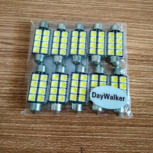 10pcs 41mm C5W C10W canbus no error Festoon 8 led 5050 smd Car Reading Lights error free Auto housing Interior lamps