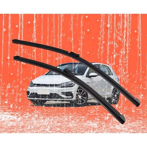 2 pcs Front Windshield Bracketless Wiper Blades Set 24"+19" Fit for VW Golf 6 MK5 MK6 2006-2012