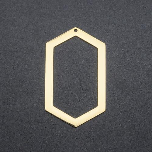 5pcs/lot 100% Stainless Steel Hollow Hexango Geometric DIY Earring Charm Connector Wholesale DIY jewelry making charms