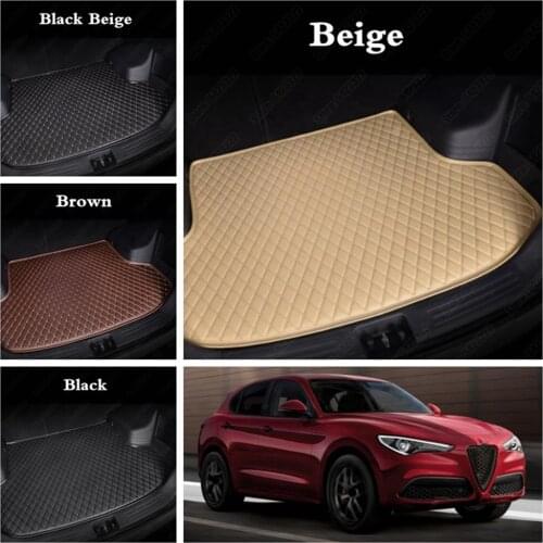 Car Cargo Liner for ALFA ROMEO Stelvio Giulia Custom Auto Cargo Boot Liners Suvs Leather Car Trunk Protector Liners Boot Mats