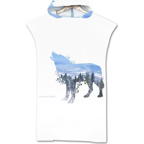 Bath Beach Towel with Hood Microfiber Hooded Robe Towel Poncho Swimming Beach Surfing Woman Bathrobe Beachwear