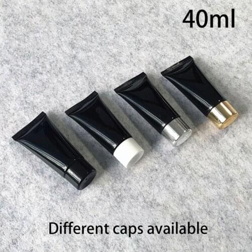 Free Shipping Black 40ml Plastic Hand Cream Squeeze Bottle 40g Cosmetic Facial Cleanser Soft Tube Concealer Squeeze Bottles
