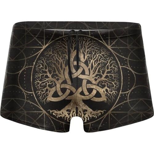 Men Viking Fathor swimming trunks Tree Of Life Yggdrasil Triquetra Swimsuit husband for the sea Pool
