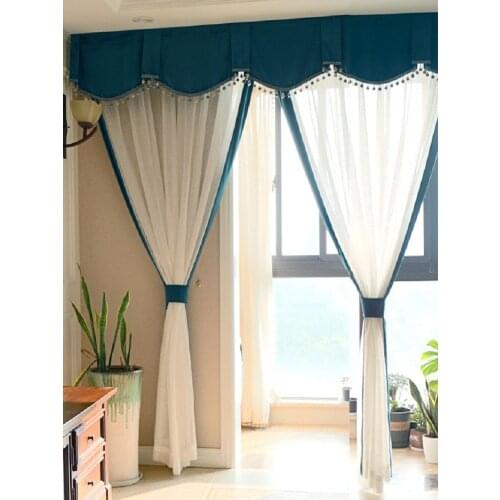 European-style Nordic Modern Minimalist Light Luxury Velvet Velvet Stitching Curtains Curtains for Living Dining Room Bedroom