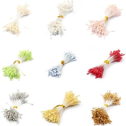144pcs Mini Pearl Flower Stamen Bud Bouquet Pistil Wedding Decoration Scrapbooking DIY Craft Supplies Artificial Leaf Flowers