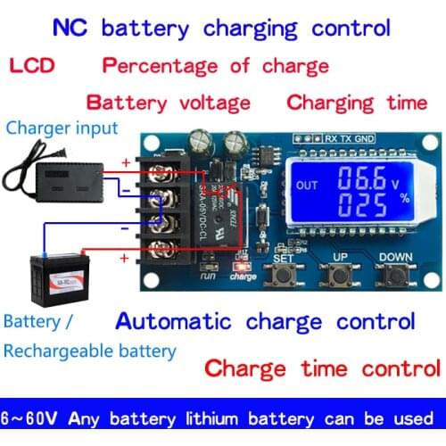 WAVGAT DC 6-60V 10A Storage battery battery Charging Lead-acid Solar Charge Controller Protection Board charger Time