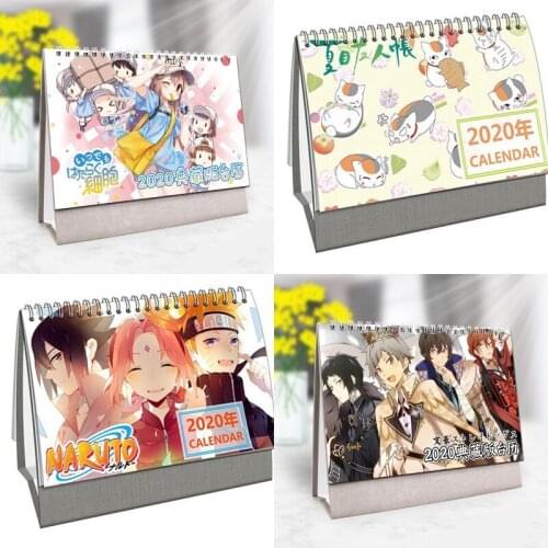 2020 Creative Table Calendar Anime Bungou Stray Dogs Cells at Work! DIY Cartoon Figure Calendar Daily Schedule Planner Prop 1pcs