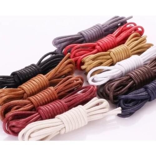 Round Waxed Shoelaces Leather Shoes Strings Boot Sport Shoe Laces Cord Shoelaces Black Brown Blue Purple Red Wine White 60-180CM