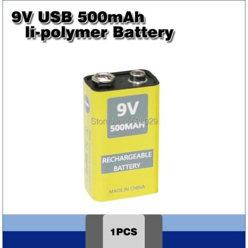 9V 500mAh USB Battery Lithium Rechargeable Battery USB lithium battery for toy electronic product drop