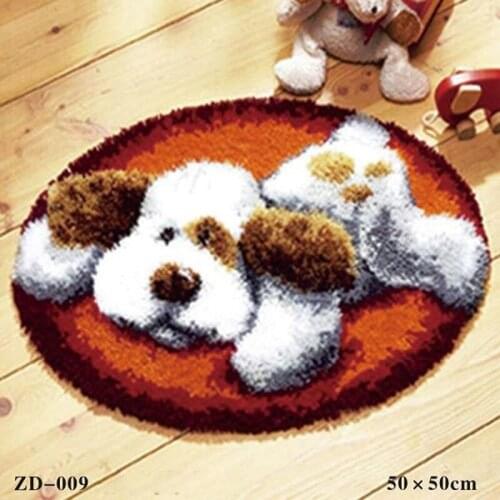 Cartoon DIY Hook rainbow Rug Kit 3D Embroidery Cushion Coarse Wool Cross Stitch K1MF do it yourselfer
