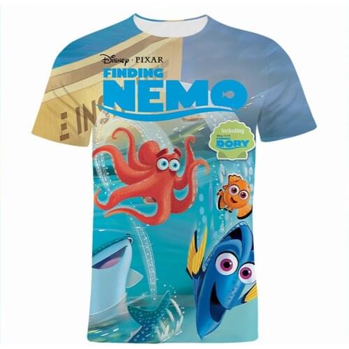 Disney 3D Print Mens T-Shirts Summer Finding Nemo Cartoon Anime Women Clothing Short Sleeve Oversized Children Tee Shirts