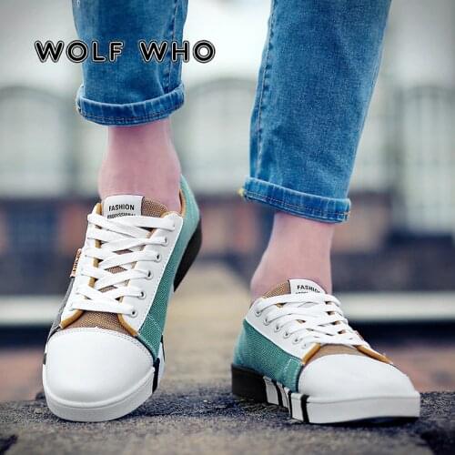 WOLF WHO 2020 Spring New Brand Male Casual Canvas Shoes Breathable Fashion Men Denim Sneaker Flats Shoes Tenis Masculino X-059