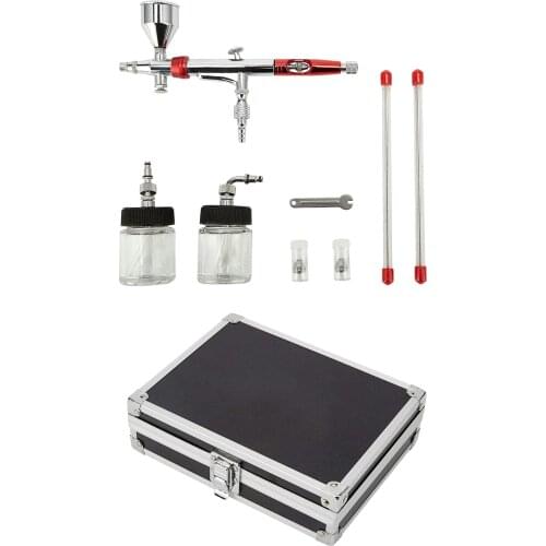 Airbrush Kit, Dual Action Air Brush Kit Spray Gun with 0.2mm/0.3mm/0.5mm Needle for Complete Set for General-Purpose Art