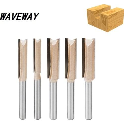 WAVEWAY 8mm Shank Straight Wood Router Bit Set Carpenter Milling Cutter Cutting Tungsten Carbide End Mill Woodworking Tools