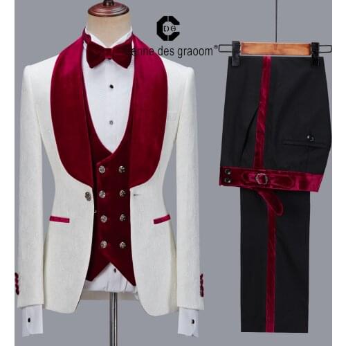Cenne Des Graoom Latest Coat Design Men Suits Tailor-Made Tuxedo 4 Pieces Blazer Velvet Lapel Wedding Party Groom Costume Homme