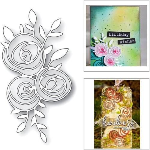 2020 New Layering Plant Rose Flower and Leaf Layered Embossing Metal Cutting Dies For Making Greetings Card Paper Scrapbooking
