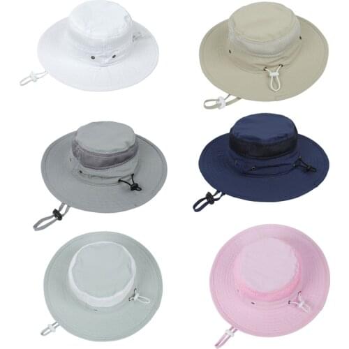 Toddler Kids Sun Protection Bucket Hat Breathable Mesh Foldable Fisherman Cap