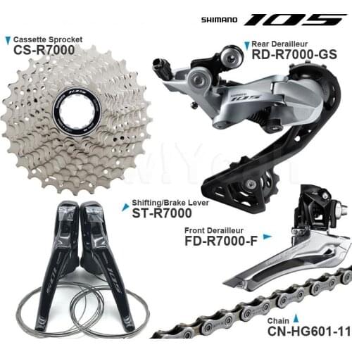 SHIMANO 105 R7000 2x11v Road bike Groupset with Brake ST Lever Cassette Sprocket Chain Front/Rear Derailleur ORIGINAL Parts