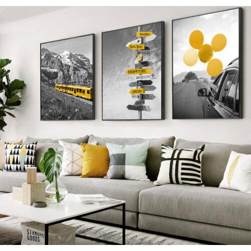 Scenery Nordic Canvas Art Painting Hom Decor Landscape Blue Decor Picture Wall Art Modern Poster and Print for Bedroom Design