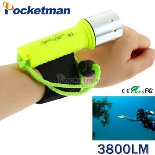 6000 Lumens LED Diving Flashlight Lantern XM-L T6 Waterproof Underwater Scuba Professional Flashlight Torch Light LED Lamp Diver