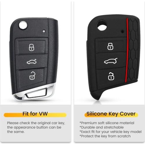 KEYYOU Silicone Key Case For VW Polo Golf 7 2015-2020 For Skoda Octavia Kodiaq Karoq For SEAT Ateca Leon Cover Shell
