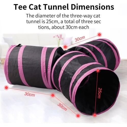 Indoor 3way Collapsible Cat Tunnel Tube Kitty Tunnel Bored Cat Pet Toys Peek Hole Toy Cat Puppy Kitty Kitten Rabbit