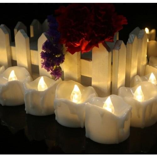 24Pcs/lot Candle Light Flickering LED Tealight with Timer Electronic Bougie Lamp with Battery for Holiday Decoration