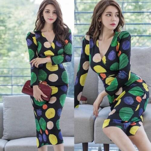 Dinner Women Dresses Elegant Vintage Summer Dress Black Print Dot Bodycon Bandage Bithday Slim Party Sexy Wrap Korean Clothes