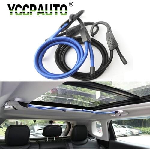 YCCPAUTO Car Clothes Hanging String Rope Multi Function Good Elasticity Luggage Lanyard Car Indoor Clothesline 1PCS Blue Black